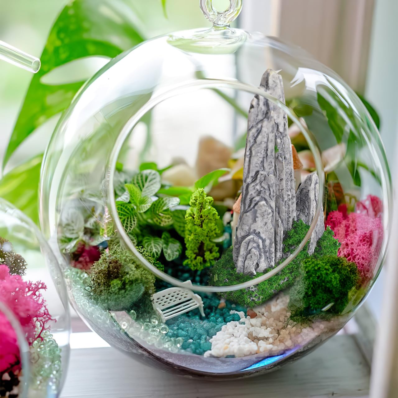 Amosfun Kunstharz-Stein-Ornamente für Aquarium, verschiedene Höhen, künstliche Bergdekoration, realistische Miniatur-Steine für Aquarien, Terrarien und Bonsai (2,5–7,5 cm), 8 Stück