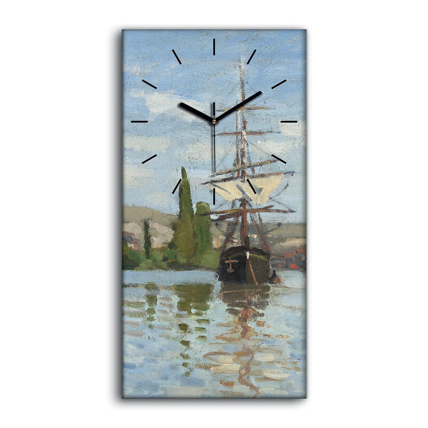 Horloge sur Seine de Rouen Shipes 30x60cm pour Salon et Chambre