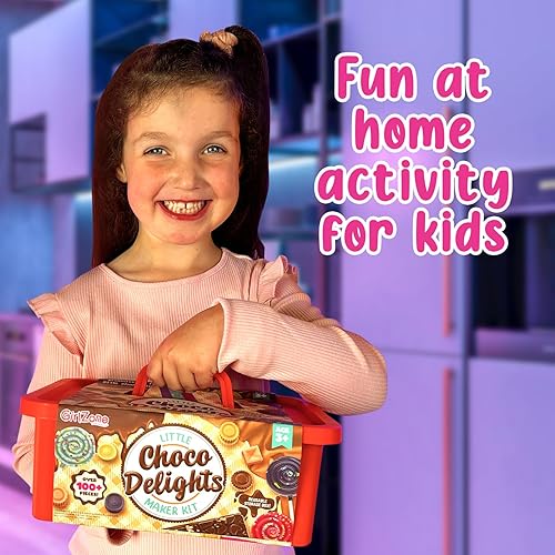Miniatura 6 de GirlZone Little Choco Delights - Kit de fabricación de chocolate con moldes de barra de caramelo, palitos de Lolly, envoltorios para barra de