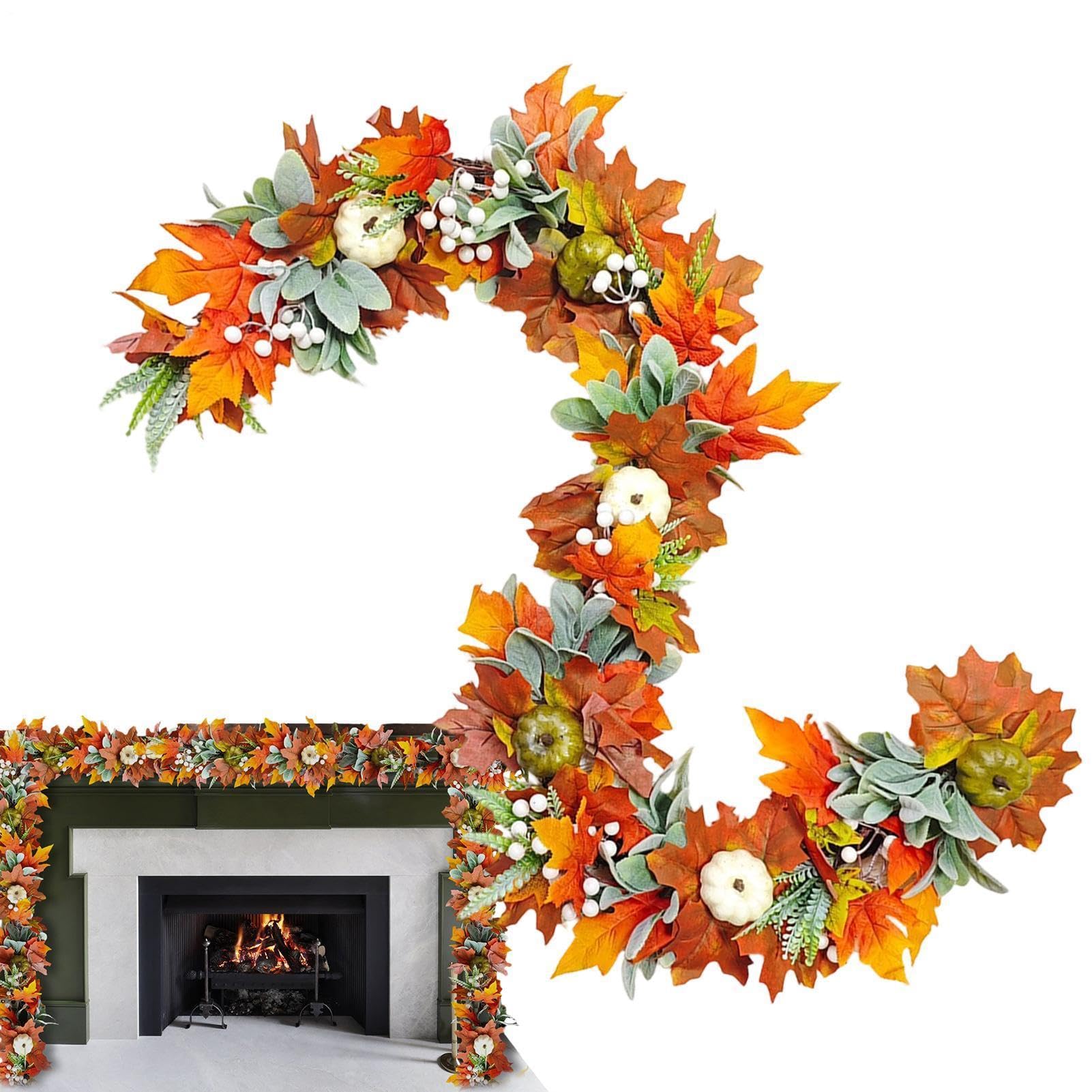 Ghirlanda Autunnale Banner Autunnale Artificiale Decorativo Con Zucche 149