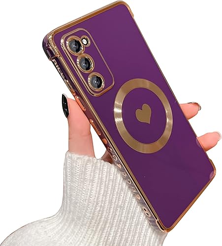 TQLGY Funda magnética para Samsung Galaxy S20 FE 5G, funciona con MagSafe con protección completa de la cámara, esquinas reforzadas, lindo corazón