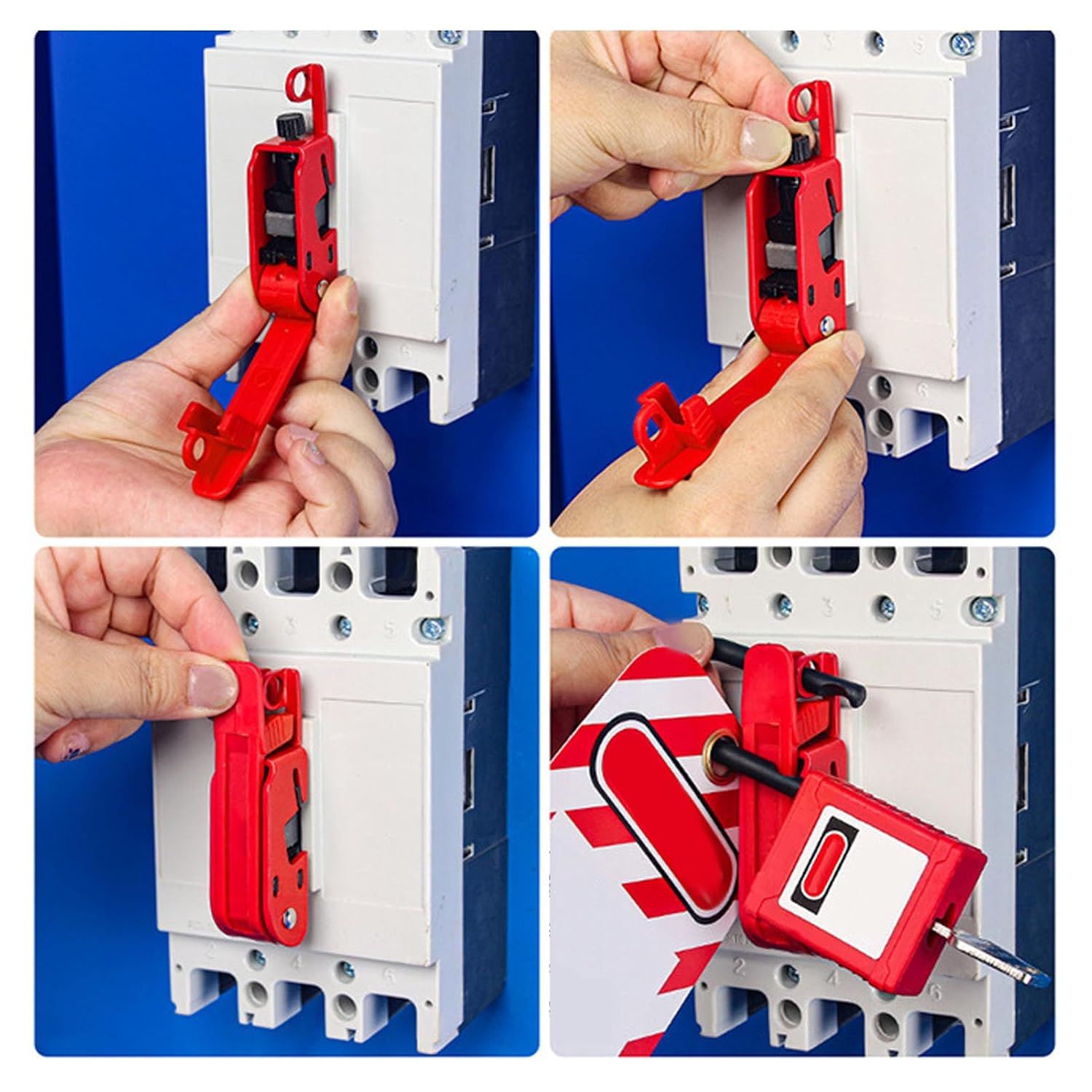 Sonew Circuit Breaker Lockout, Tagout Breaker Box Lock, Nylon Aluminum Alloy Breaker Lock Out Device, Industrial Air Switch Lock, for Standard Single and Double Toggles