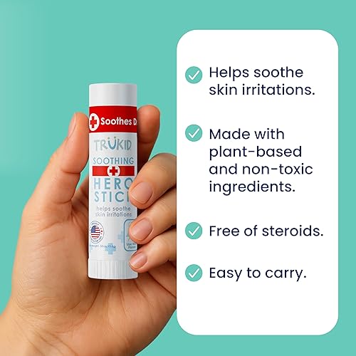 Miniatura 6 de TruKid Bath Baby Essentials, juego de cuidado de la piel para niños, eucalipto de baño de burbujas para niños, bálsamo Hero Stick, loción calmante