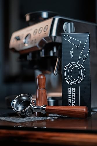 Miniatura 9 de Pawa Portafiltro sin fondo de 2.126 in emparejado con herramienta WDT, incluye cesta de filtro, compatible con Breville Barista Express y máquinas