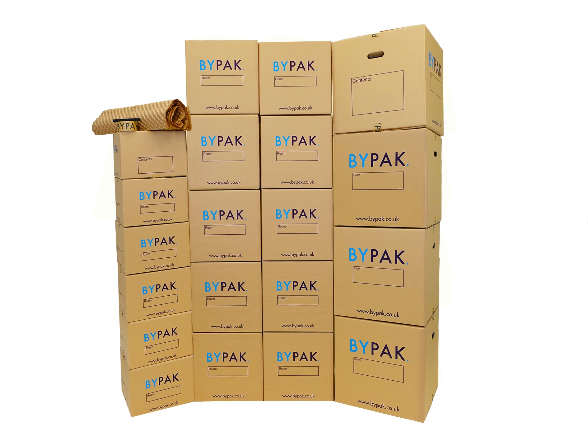 Bypak 20 Pack Mixed Sizes Extra Strong Cardboard Packing Moving House Boxes With Carry Handles