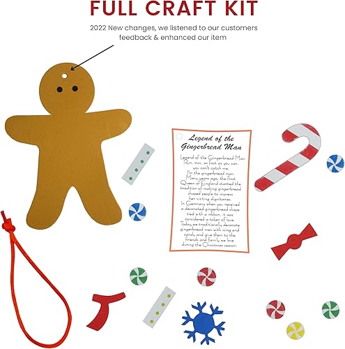 Miniatura 8 de 4E's Novelty Legend of Gingerbread Man - Juego de 12 adornos navideños de espuma a granel, de 3 a 12 años, autoadhesivos, adornos de bricolaje para