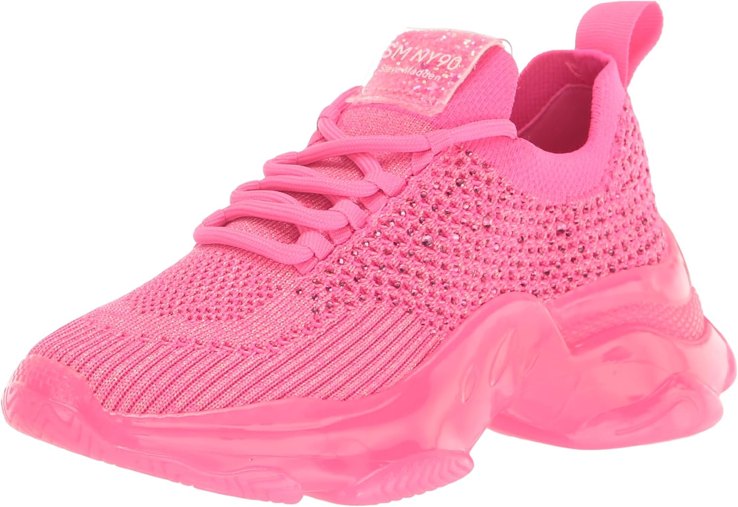 Steve Madden Girls Shoes Girls Miss Sneaker, Hot Pink, 4 Big Kid