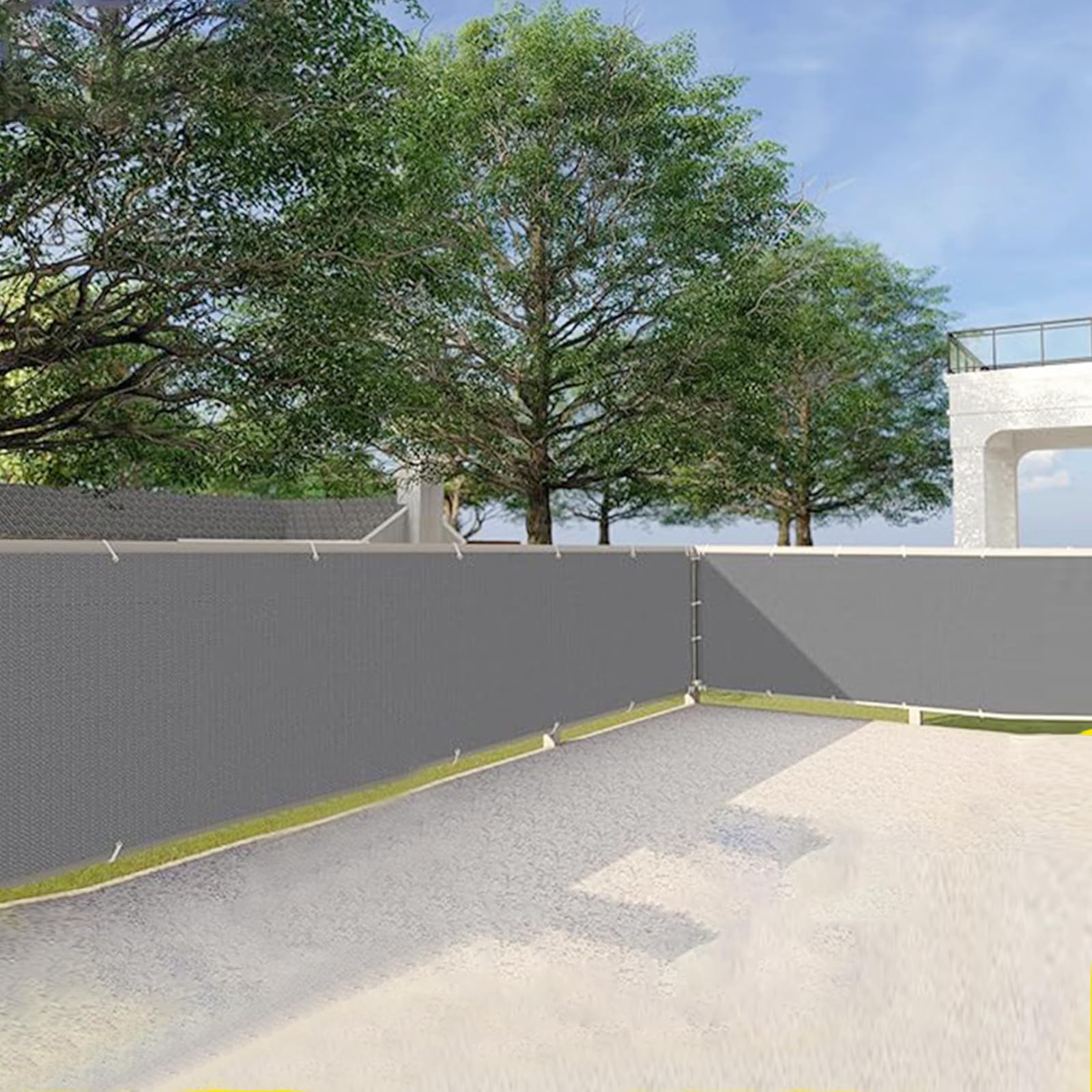 Filet d'ombrage et brise-vue de jardin 100x300cm avec piquets inclus pour clôture de balcon