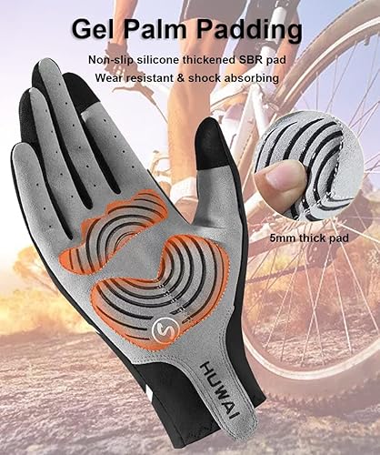 Miniatura 3 de Guantes de ciclismo acolchados de dedo completo, guantes de bicicleta de montaña, guantes de MTB transpirables para hombres y mujeres