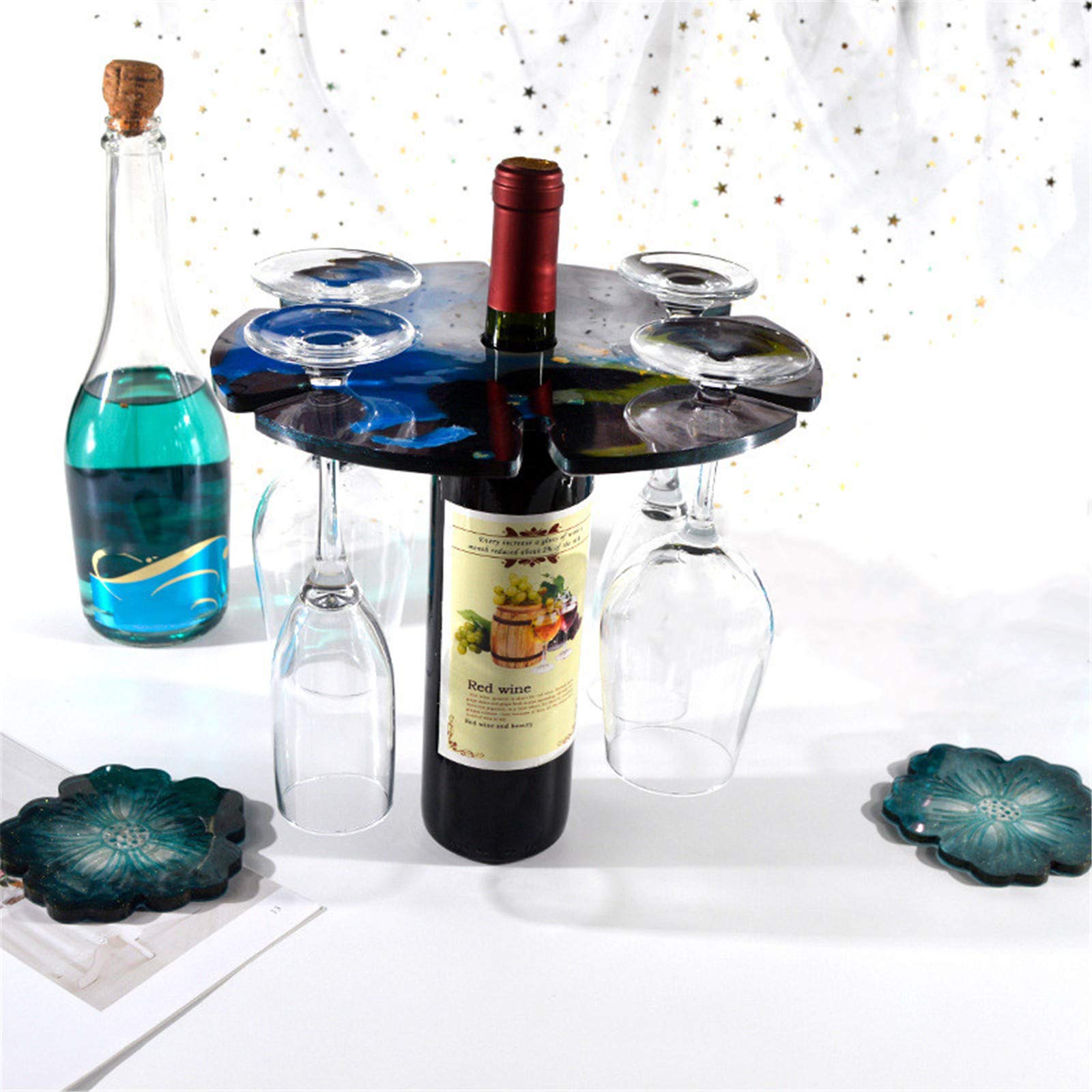 Coaster En Bois Ensemble De Dessous De Verre Carré Avec Support De