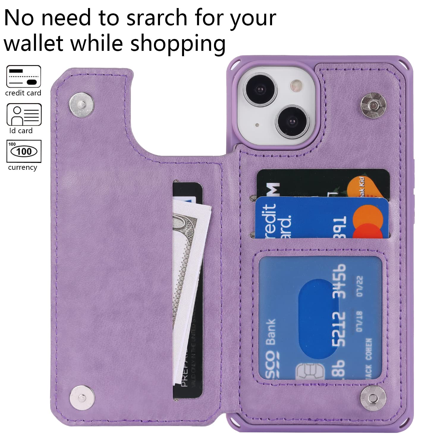 Procarcasa For IPhone 16 Pro Phone Case Wallet With Card Holder,for IPhone 16 Pro Wallet - View #3