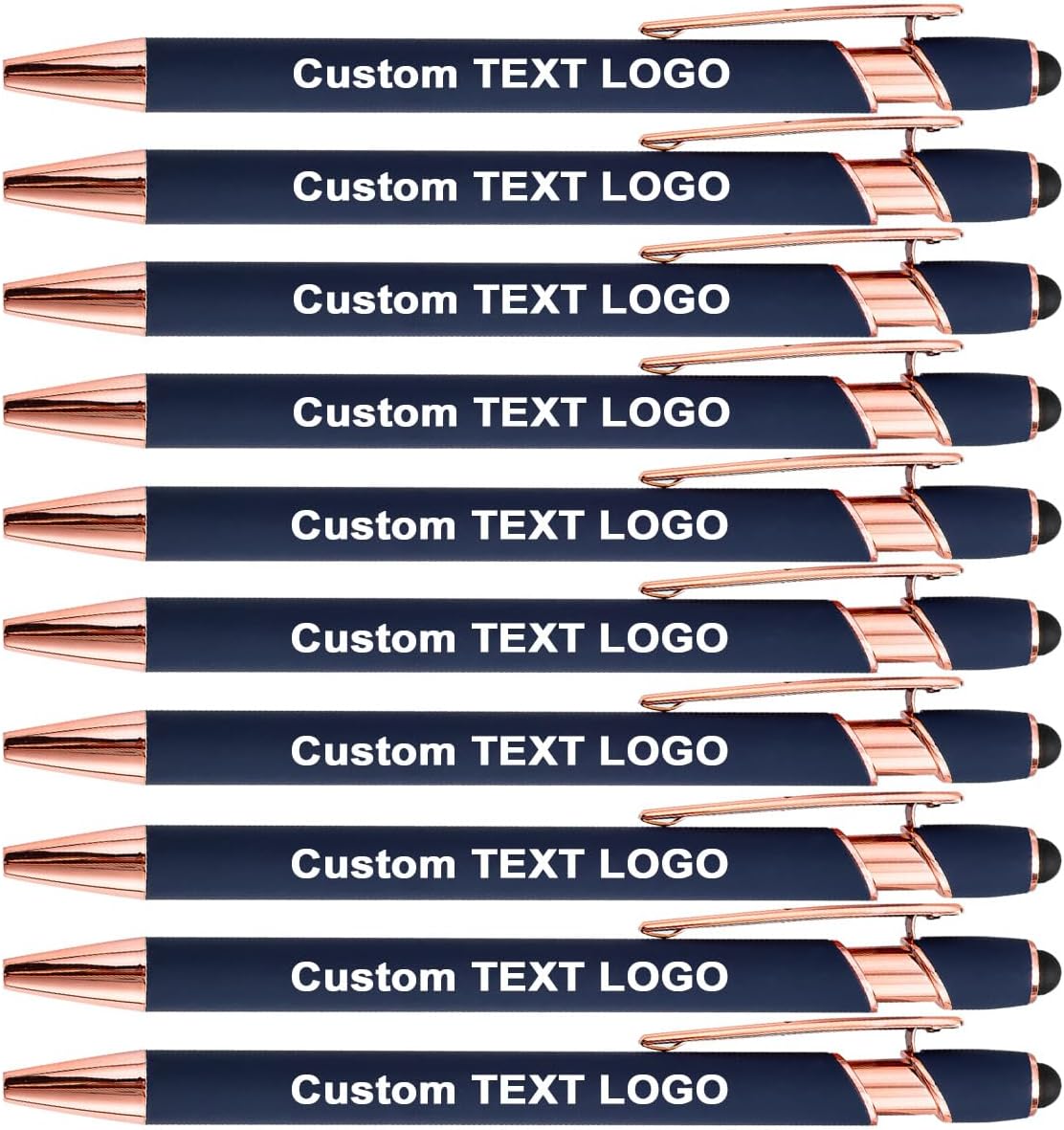 Custom Engraved Ballpoint Pens Bulk, Personalized with Name/Logo, Black or Blue Ink, Smooth Writing for Office, Business, Church, Reunion 20 Pcs Blue