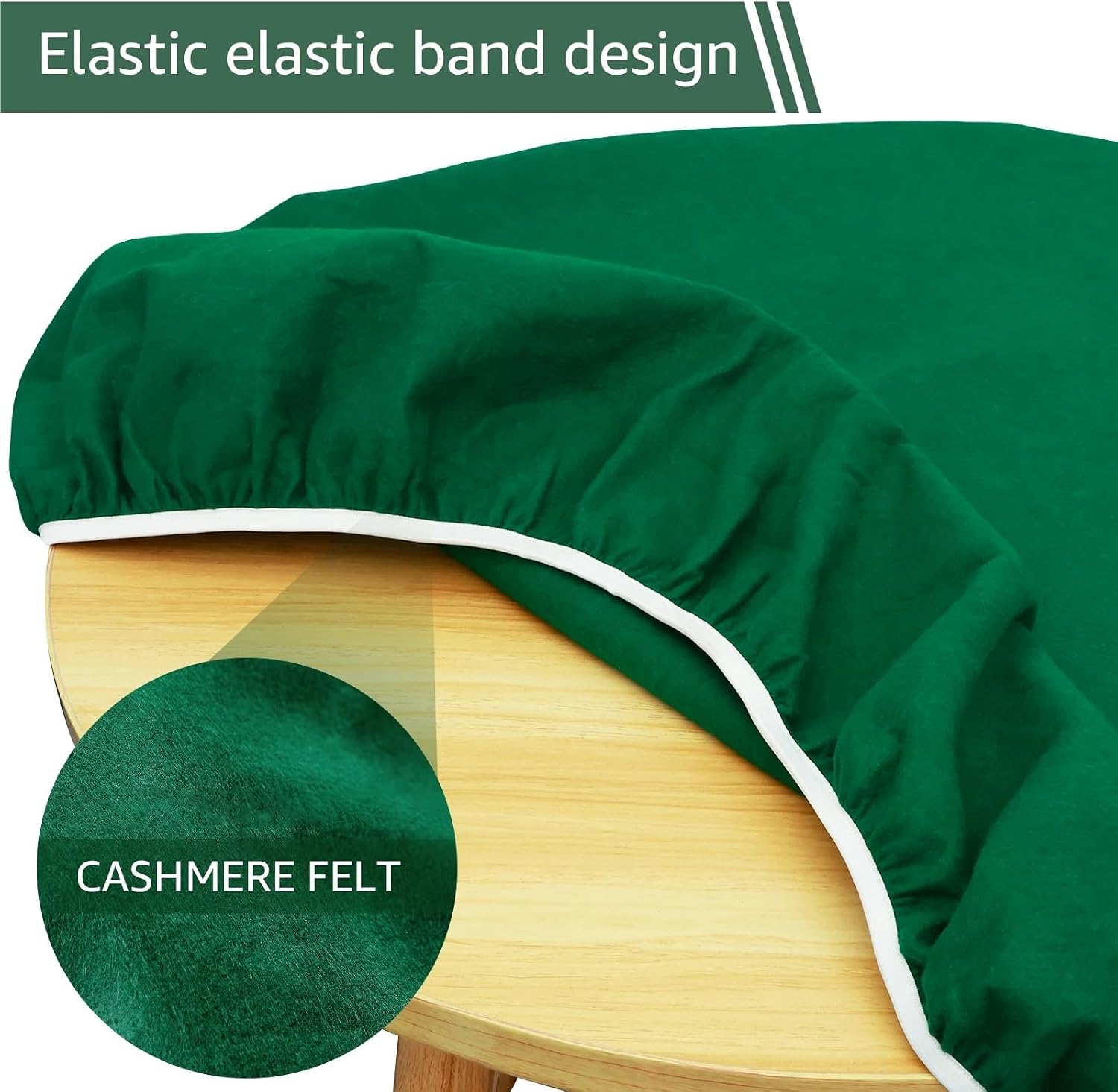 Card Table Cover Felt Table Cover Round Card Game Tablecloth Poker Desk Mat Protector Elastic Topper Non-Slip Gaming Accessories for Playing