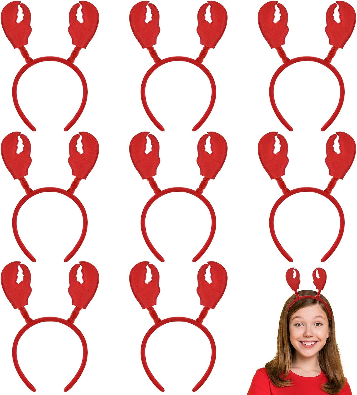 Mototo Crab Lobster Headbands Hoop Lobster Headwear Red Lobster Hair Hoop Crayfish Claws for Lobster Animal Cosplay Party