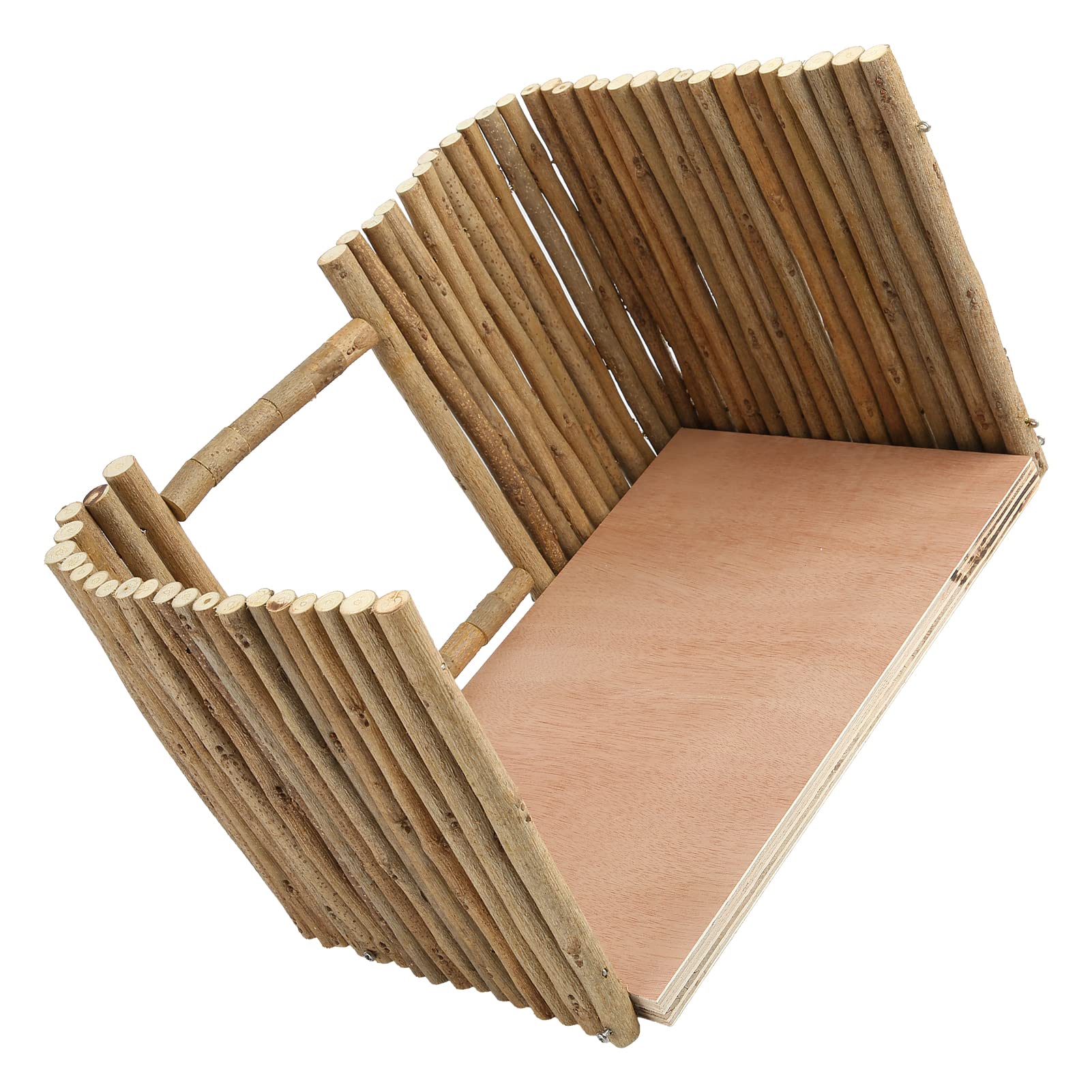 Piccolo rifugio in legno per piccoli animali domestici, casetta rifugio per piccoli animali, capanna traspirante per criceti con piattaforma di gioco per conigli, cincillà e