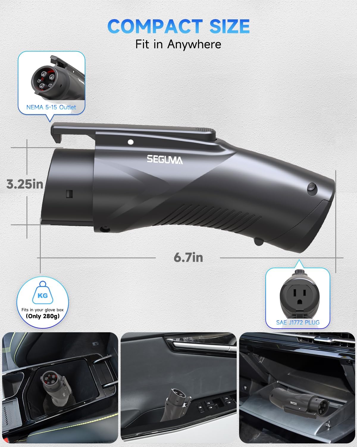 V2L Adapter for Hyundai Ioniq 5 Ioniq 6 Kia EV6, 15A 120V Vehicle-to-Load Adaptor, Hyundai Ioniq 5/6 Accessories, Kia EV6 V2L Connector, Convert EV to AC Outlet, Power Devices for Outdoor Camping