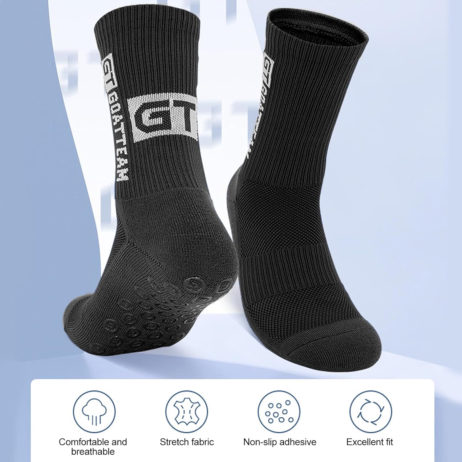 6 Paar Fußball Socken 39-46 - Atmungsaktiv & Rutschfest Für Sport