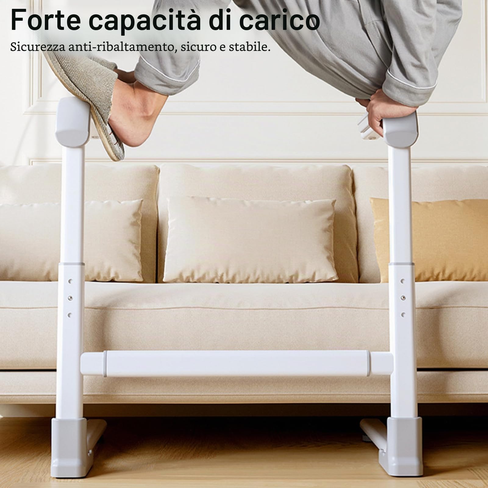 Ausilio per alzarsi da sedia e divano, supporto per alzarsi dal divano per anziani, supporto regolabile con maniglie antiscivolo per assistenza alla mobilità, aiuto per la mobilità e la vita