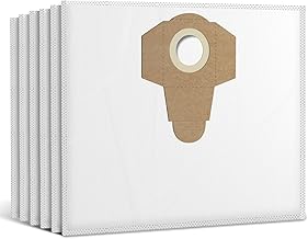 Vacuum Cleaner Bags Fleece Bags 25 L for Einhell Wet/Dry Vacuum Cleaner 15, 20 and 25 L, TE-VC 1820 1825 2025 Vacuum Cleaner Bags Pack of 6