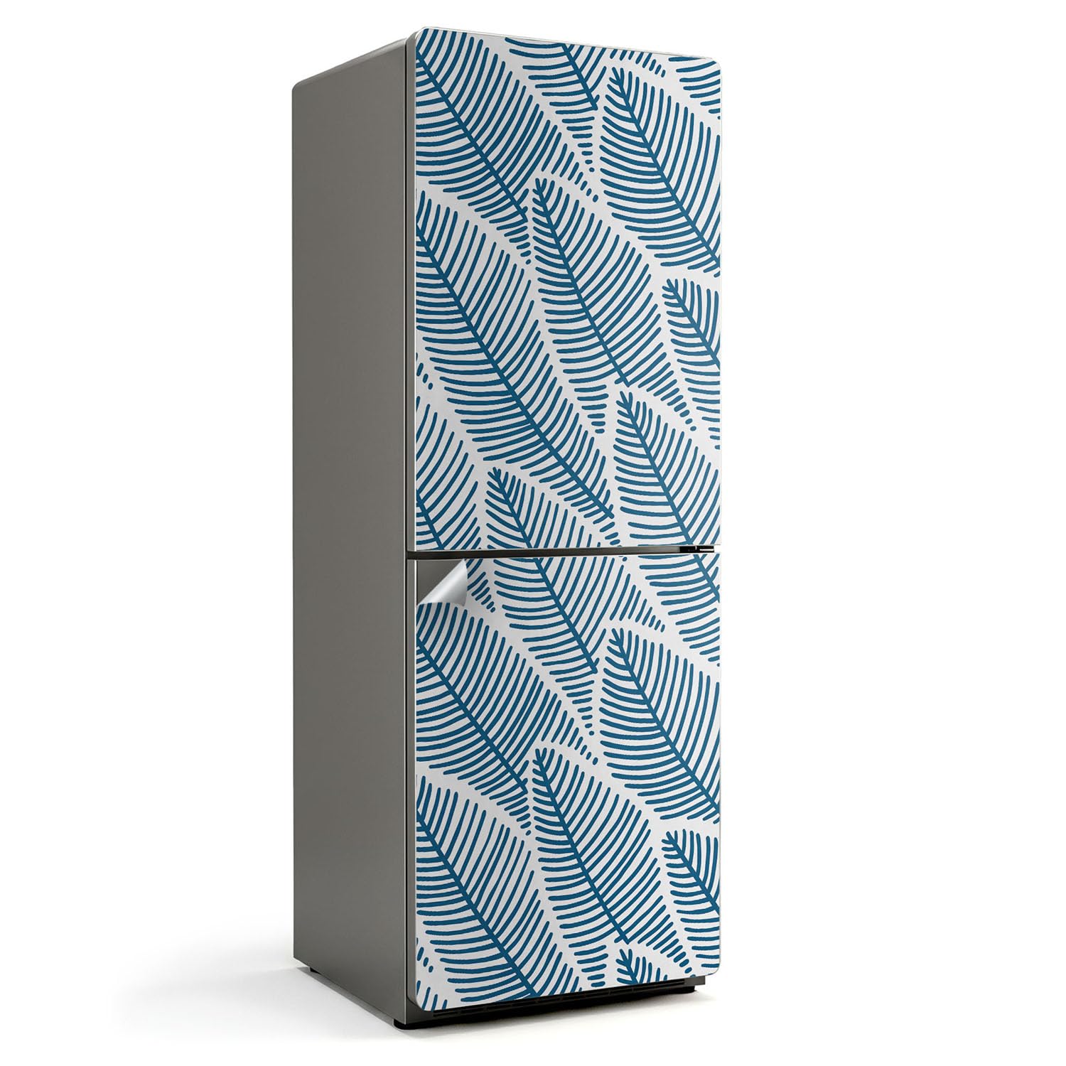 Autocollant pour réfrigérateur 70x190 cm motif de feuilles en lignes