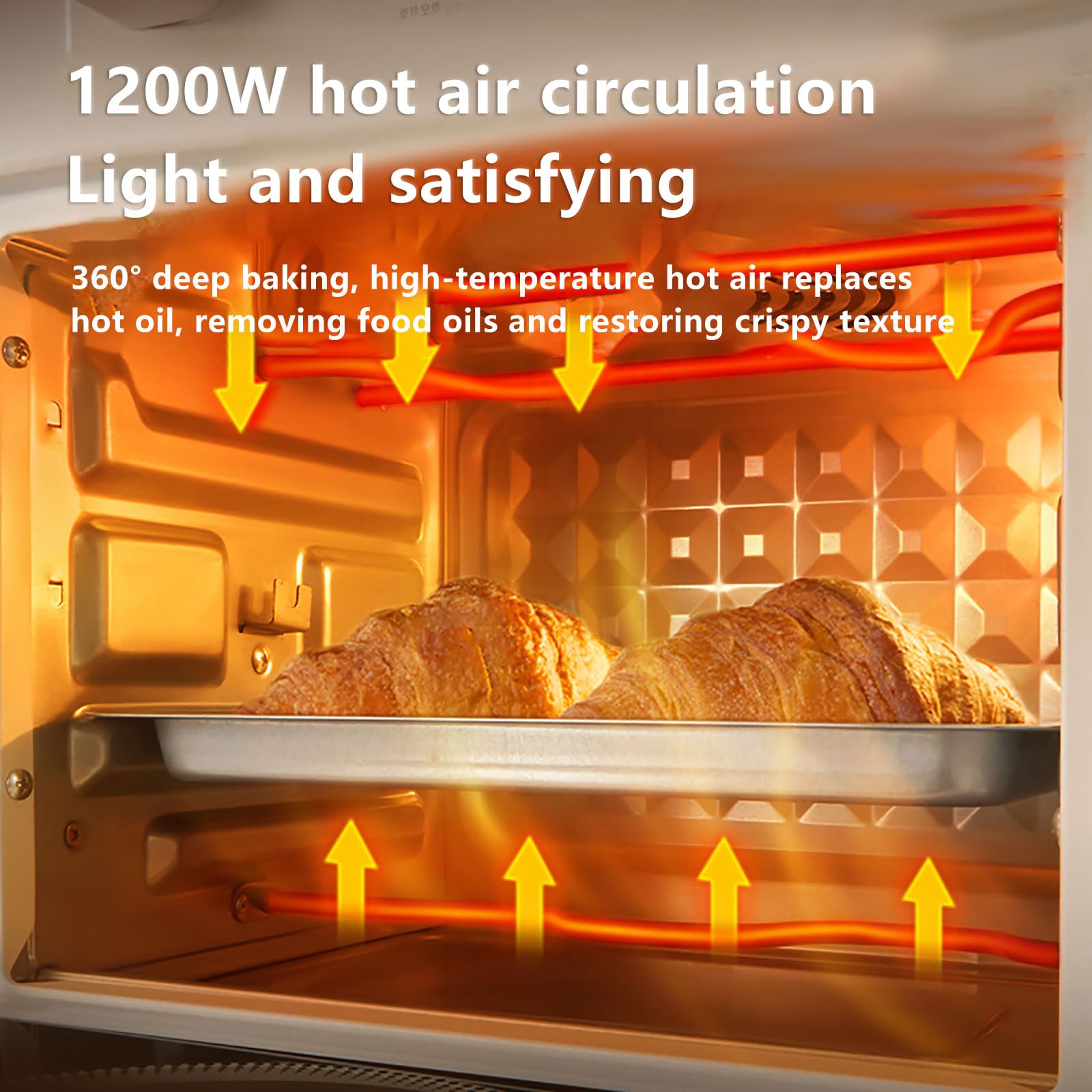 Forno Multifunzione Domestica, Forno a frigorifera elettrica da 18 Litri da 1200 W. Fryer elettrica con 3 manopola Meccanica, Combinazione di Forno tostapane a frigo