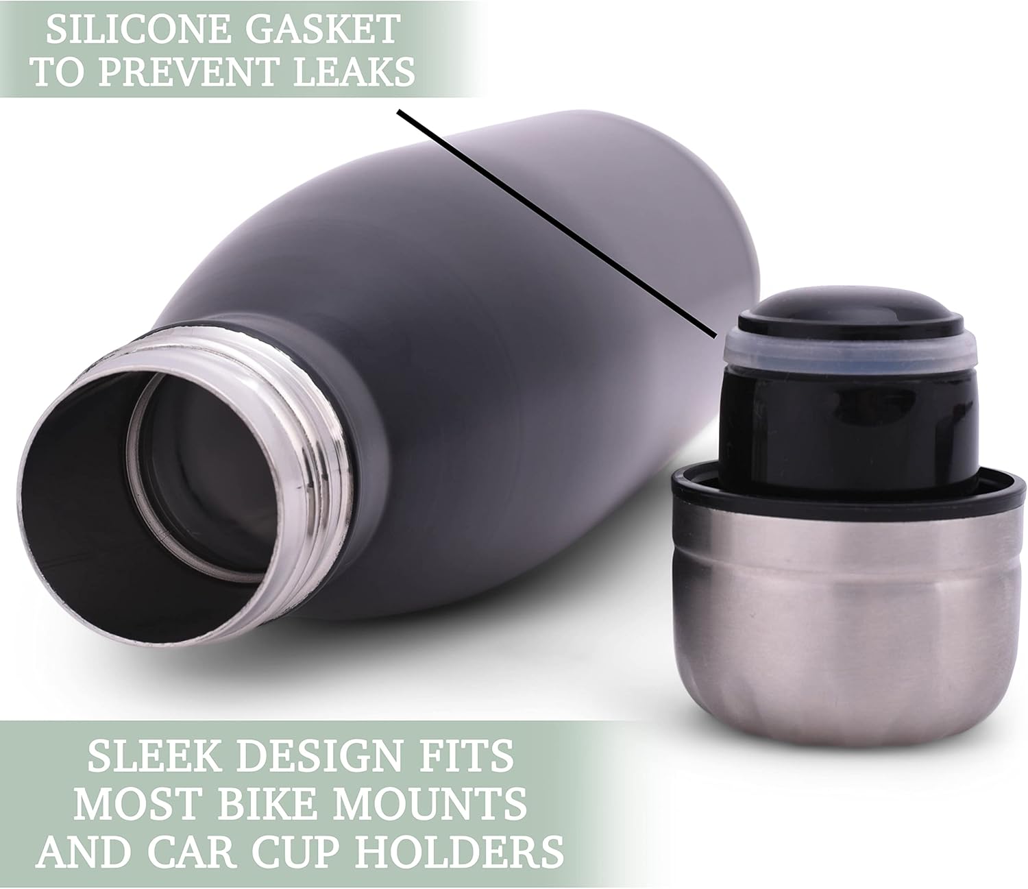 Elanze Designs COACH Volleyball Black 17 ounce Stainless Steel Sports Water Bottle