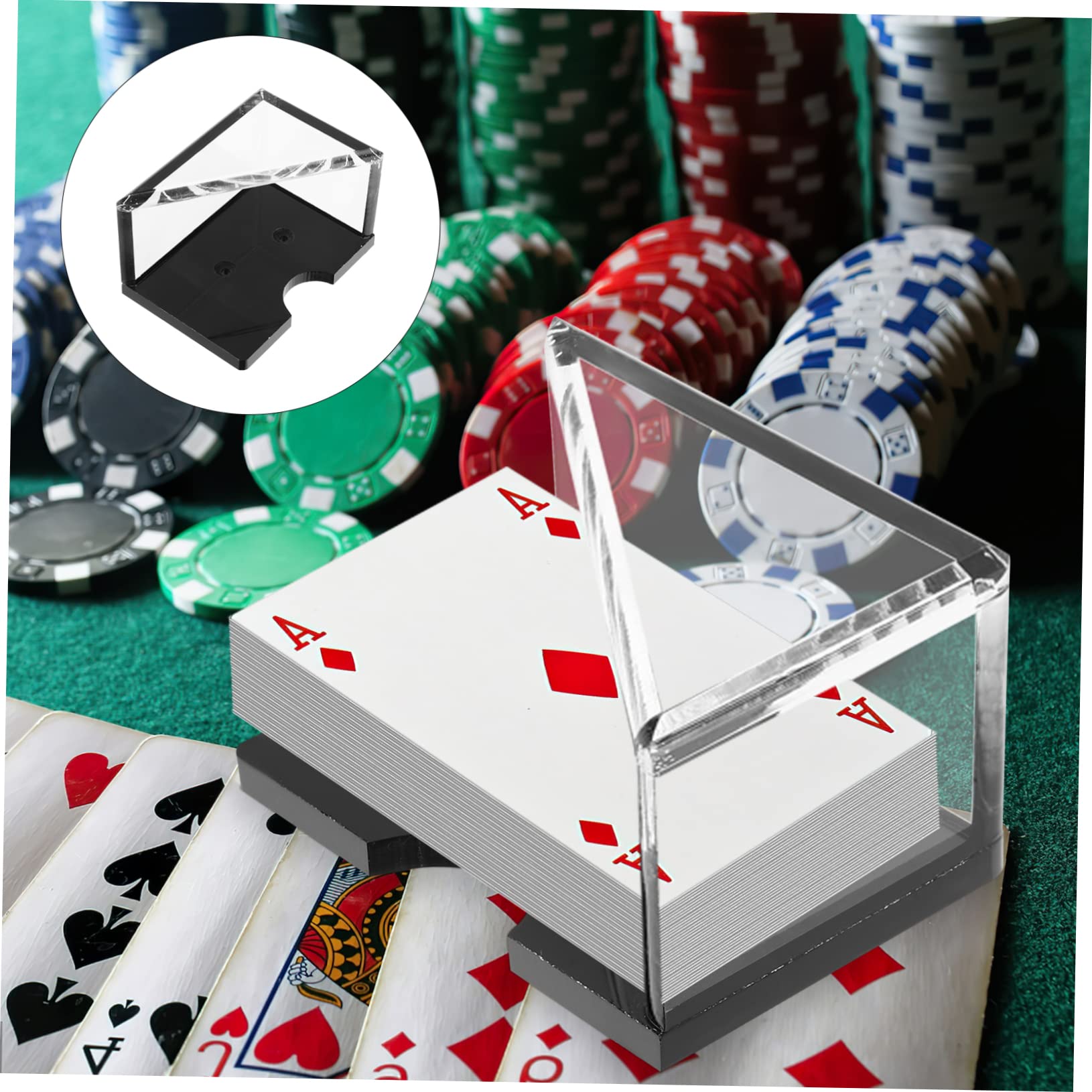 Abaodam Scatola scatola dei rifiuti del rack del poker scatole da poker custodia del mazzo acrilico contenitori supporto trasparente per carte da gioco caso di poker