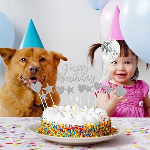 Miniatura 5 de ZERODECO Decoraciones de cumpleaños plateadas, globos de papel de aluminio de feliz cumpleaños, mantel con flecos, cortinas brillantes, bandera de