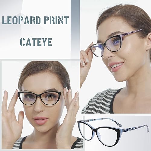 Miniatura 4 de CRGATV Paquete de 3 lentes de lectura con bloqueo de luz azul, para mujer, diseño elegante de ojo de gato, antifatiga ocular y deslumbramiento, +1.5
