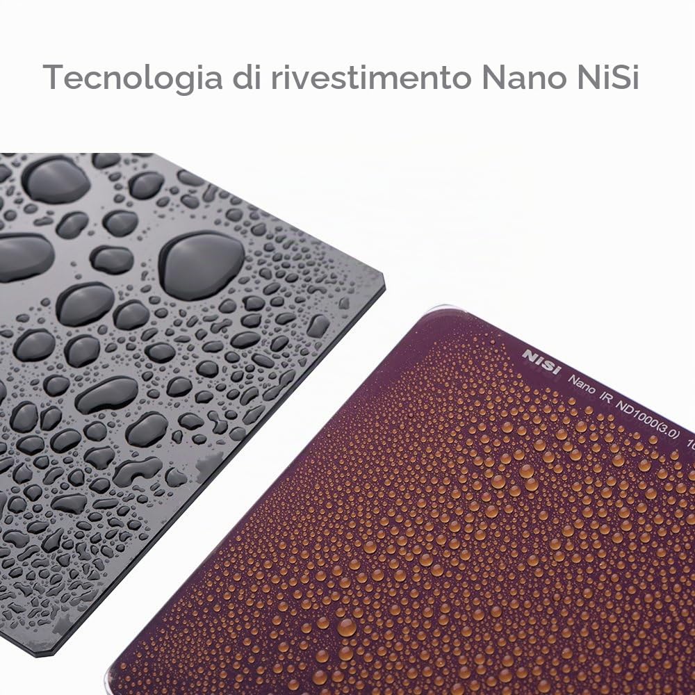 NiSi Filtro ND Densità Neutra ND64 (1.8) 6 Stop, 100X100mm, nano coating, rivestimento IR, Little Stopper, Vetro Ottico