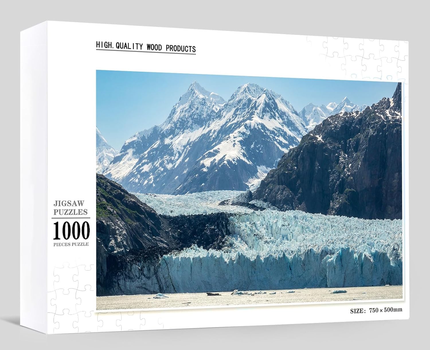Wooden Jigsaw Puzzles for Adults 1000 Pieces Puzzle-Tidewater Terminus of Margerie Glacier Southeastern Alaska