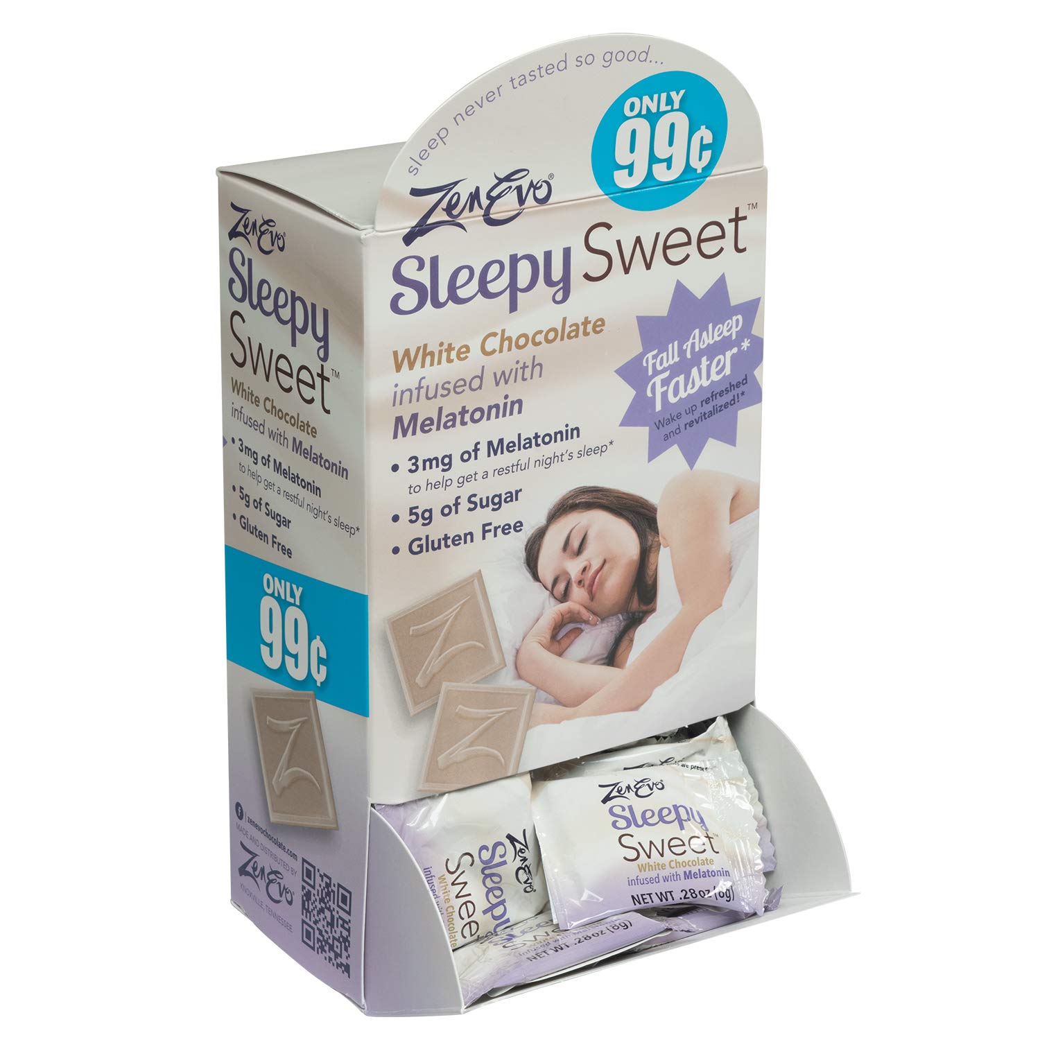 Amazon.com: ZenEvo Sleepy Sweets White Chocolate Melatonin Sleep