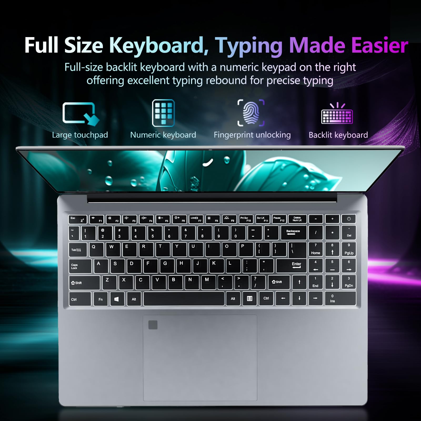 Portatile PC 16 pollici, Core i7 6500U processore 16 GB RAM 512 GB SSD Notebook, Win 11 Laptop, grafica UHD, schermo FHD 1920*1200, tastierino numerico retroilluminato/Touch ID Computer portatile