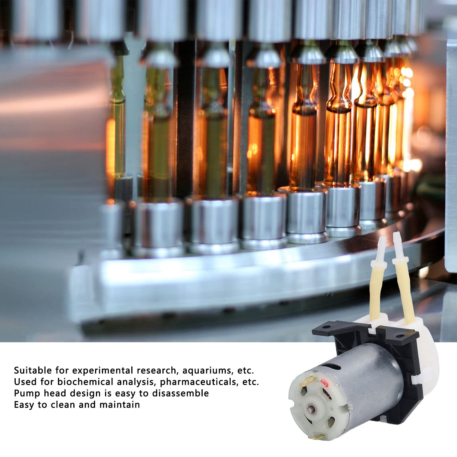 DC Peristaltic Pump, Self Priming Pump, Mini Dosing Pumps for Biochemical Analysis, Aquarium, Experimental Research, Inkjet Printing, Smart Home