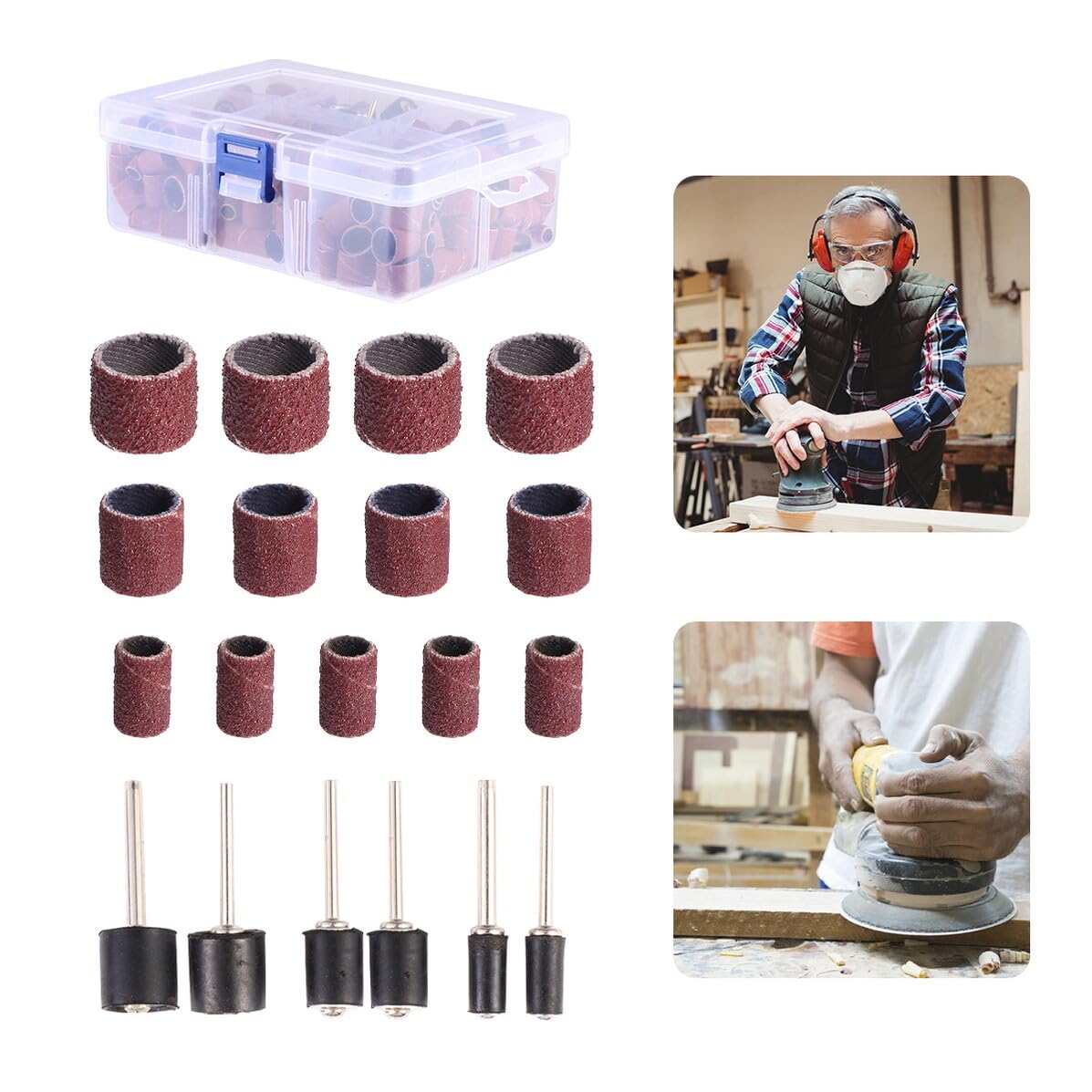 Manguitos de lijado para herramientas rotativas accesorios de bricolaje kit 252 piezas plástico metal