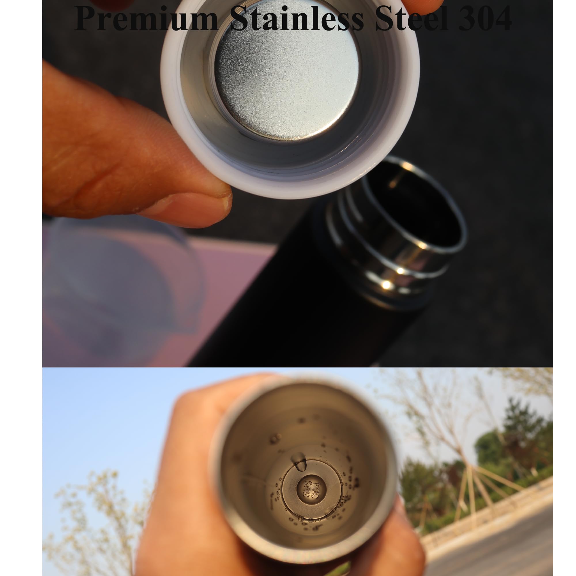 Bottiglia Termica Slim In Acciaio Inox 304 – 250 Ml, Doppia Parete, Antiscivolo, Mantiene Caldo 8h/Freddo 12h – Blu - 7