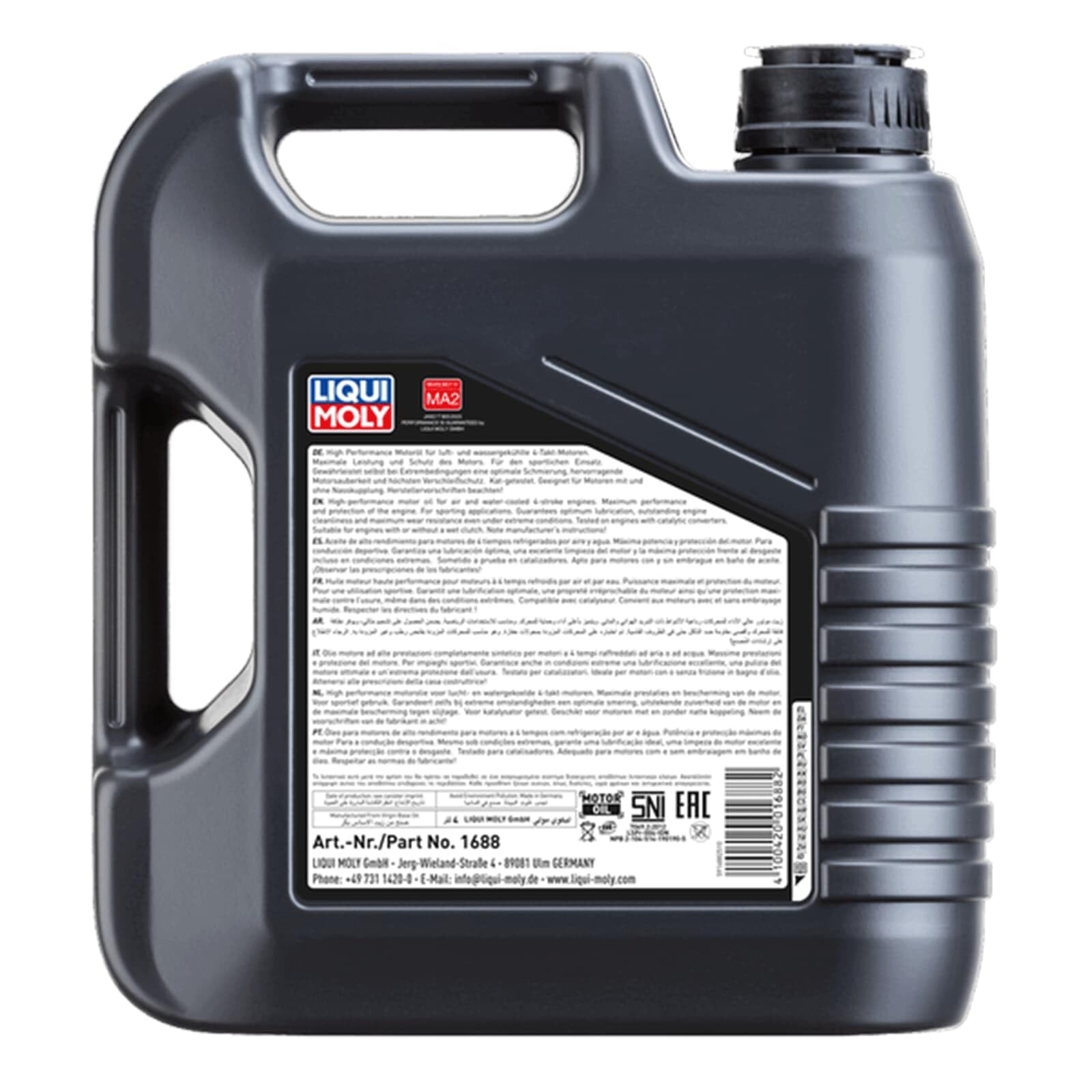LIQUI MOLY Motorbike 4T 10W-30 Street, 4 L, Huile moteur de la technologie de synthèse de moto, SKU: 1688, neutre