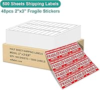 Vista 107 de MFLABEL 2x4 Shipping Labels - 25 Sheets (250 Labels) for Laser & Inkjet Printers, 10-UP FBA Address Stickers, Matte White Self-Adhesive Mailing