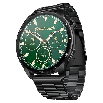 Fastrack Dezire FX1 PRO Fashion Smart Watch, 1.43" AMOLED, 466*466 Pixel Resolution, SingleSync BT Calling, AI Voice Assistant, 100+ Sports Modes & Smartwatch Faces, Upto 5 Day Battery, IP68 (Black)