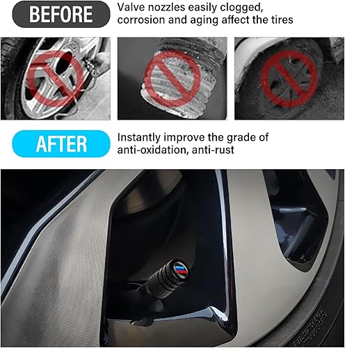 Miniatura 3 de Cubierta de vástago de válvula de neumático, tapas de vástago de válvula de rueda de automóvil de metal para X1 X3 M3 M5 X1 X5 X6 Z4 3 5 7 Series,