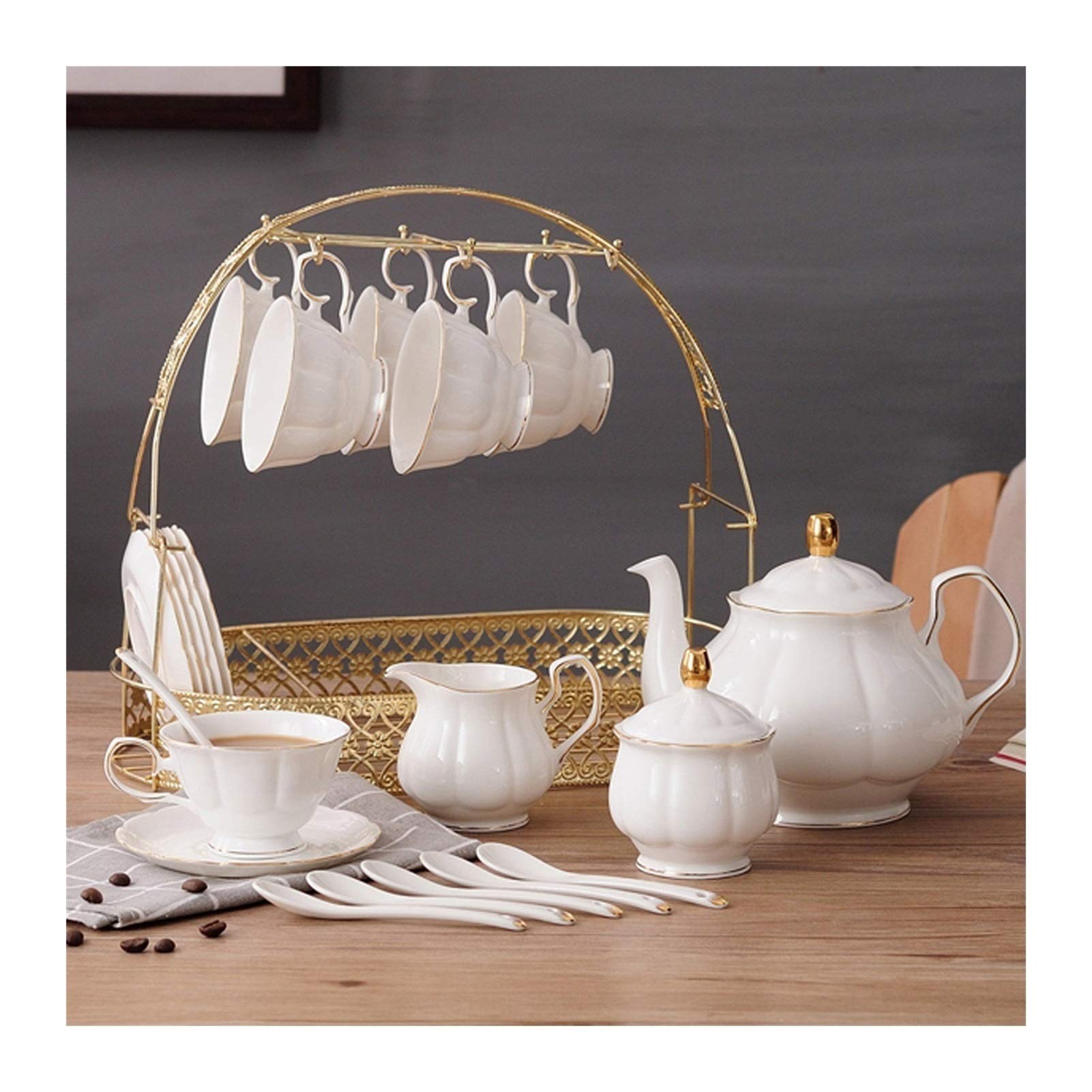 Zestaw do herbaty Czajnik ceramiczny z wymiennym stół ze stali nierdzewnej stojaków do przechowywania nowoczesny luksusowy styl tea producent herbaty nadaje się do kawy kwiat i herbaty owocowej Zestaw
