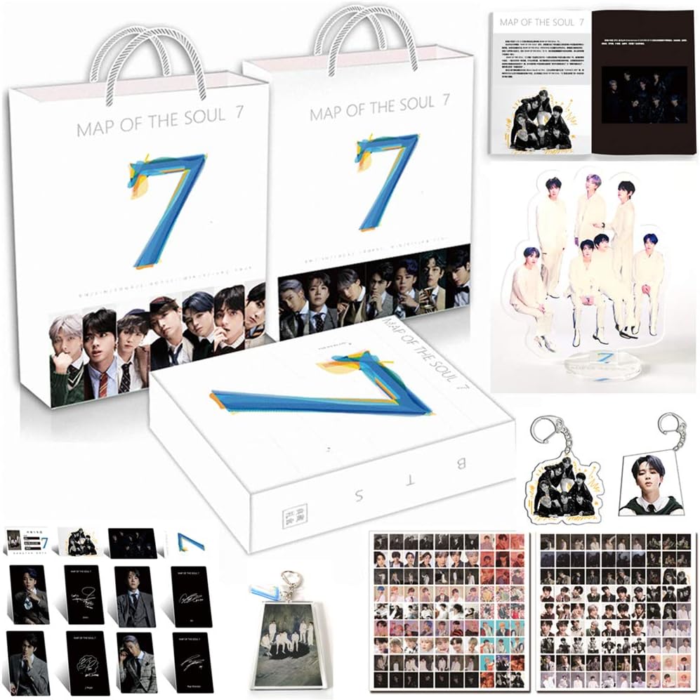 Alikpop Fashion Kpop New Album Bangtan Boys Gift Map of The Soul 7 BTS Army Box with Photo Book Photo Set HD Poster Bookmarke Album (Army Box)
