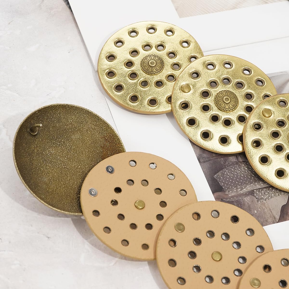 Wide Disc Belt for Women Vintage Hollow Boho Leather Belt Western Chunky Waist Belt Cowboy Metal Buckle Concho Belts - Image 4