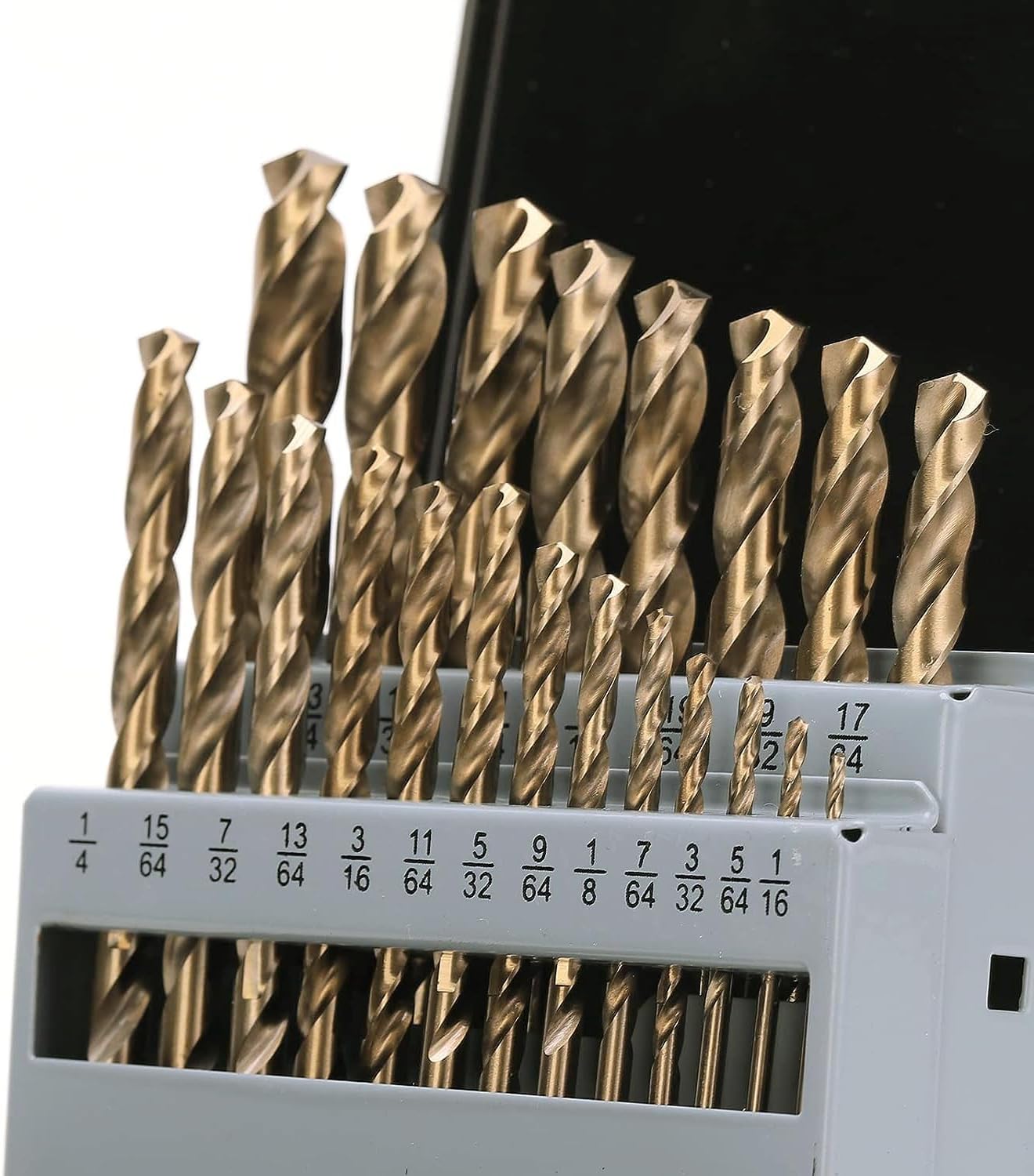 21Pcs Cobalt Drill Bits Set, M35 HSS, 135 Degree Tip, Twist Jobber Length Drill Bit for Hardened Metal, Cast Iron, Stainless Steel, Plastic and Wood with Metal Indexed Storage Case 1/16"-3/8"