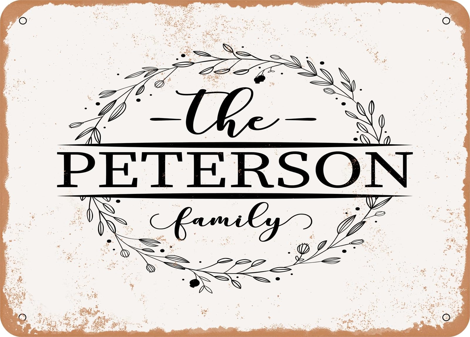 Miaomansenstore Metal Sign - The Peterson Family - Vintage Look Sign Home Decor