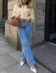 Cardigan for Women Open Front Chunky Knit Sweater Long Sleeve Button Down Casual Outwear Coat Crewneck Knitwear