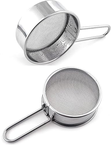 Miniatura 4 de Colador pequeño, colador de harina, mini tamiz de harina pequeño para hornear polvo de azúcar, café, pastas, té, tamiz de 2.6 pulgadas, 40 coladores