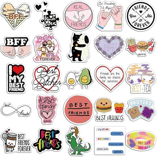 Miniatura 5 de Best Friendship Forever Stickers de 50 vinilos de mercancía Friends Love para laptops, computadoras, Hydro Flasks, monopatín y estuche de viaje