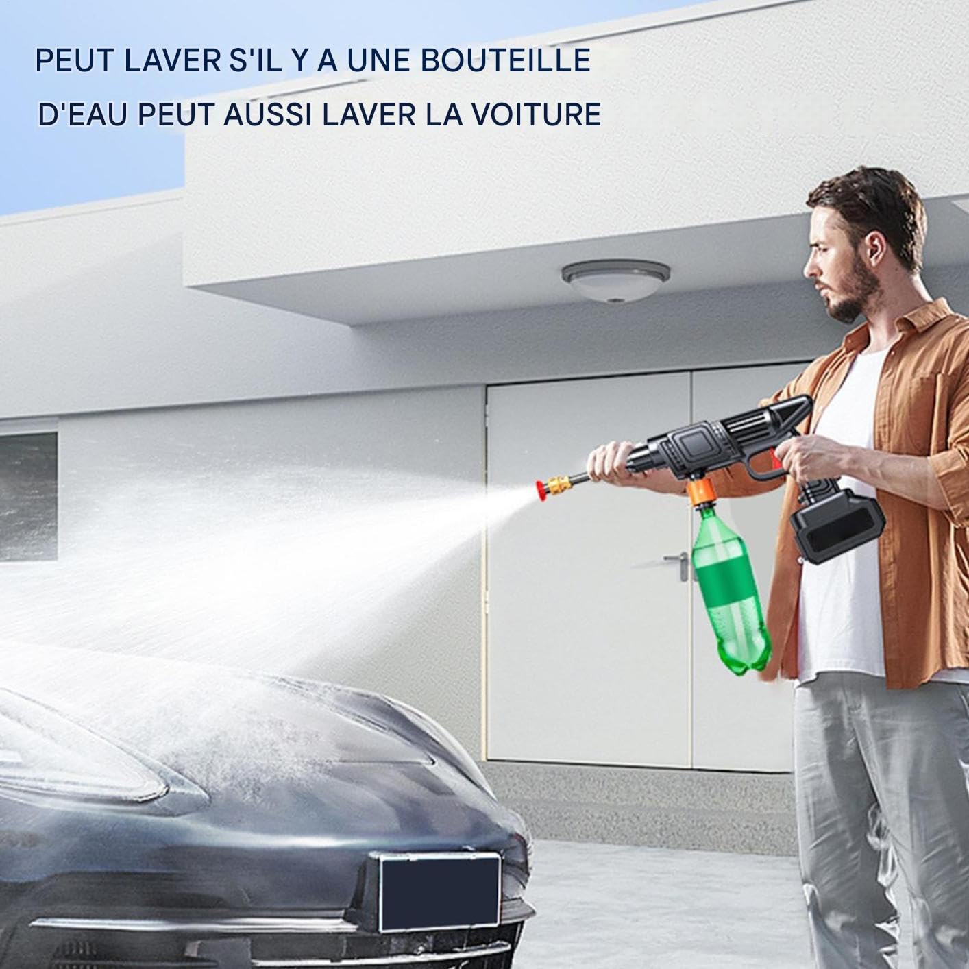 Hidrolimpiadora Portátil Limpiador A Presión Portátil | Herramienta de Riego con Boquilla de Pulverización Ajustable y Accesorios para Coche, Hogar, Jardín, Plantas de Exterior y