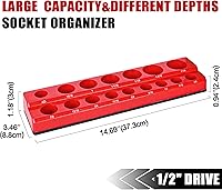 Vista 2 de Juego de 2 organizadores magnéticos SAE y métrico de 1/2 pulgada (enchufe no incluido)
